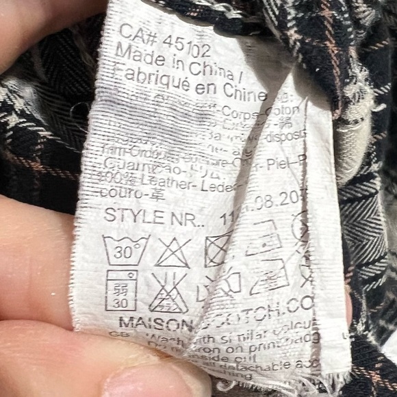 MASON SCOTCH Cottage Cowgirl Button Up Black & Cream Plaid Top,Size X-Small-#254 - Picture 15 of 15